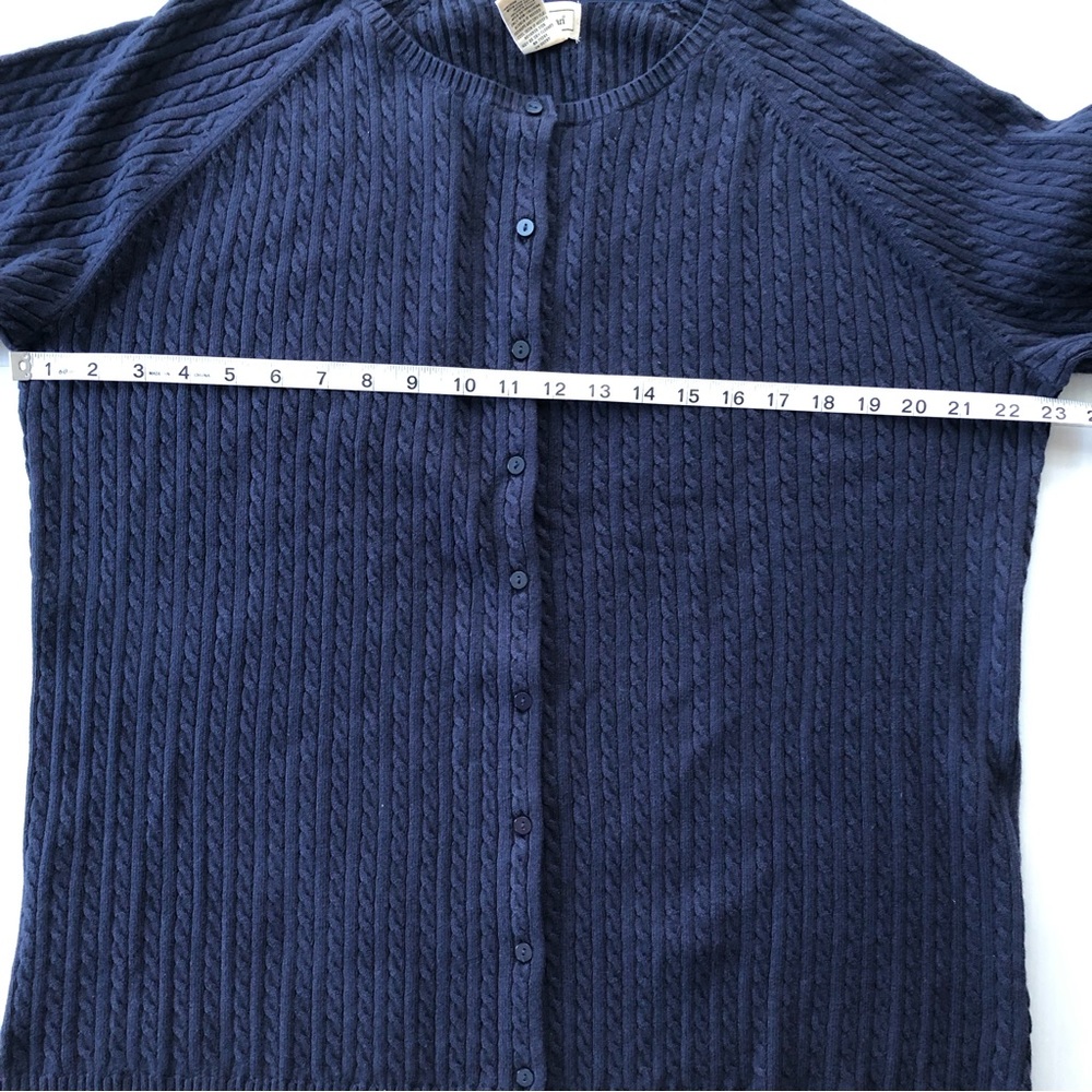 NWT L.L Bean Plus Size Women’s Button Front Knit Cardigan Sweater, Navy Size 2X - Picture 14 of 16
